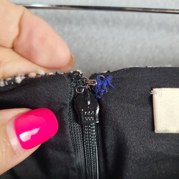 Etcetera Womens Size 6 Crosshatch Tweed Pencil Skirt Black Brown Office Academia - Picture 9 of 11